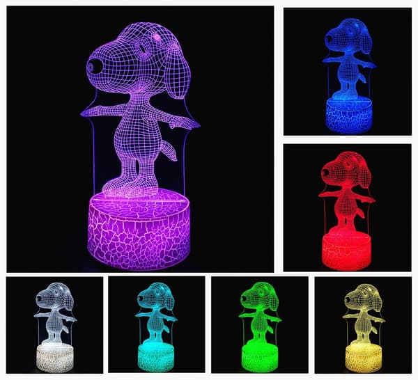 3D Illusion Natlampe LED Skrivebordslampe Touch Control 7 Farver
