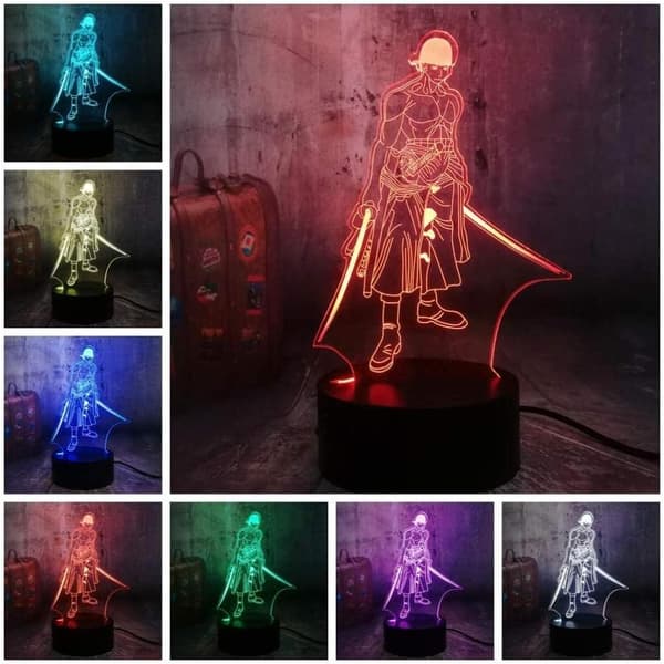 One Piece Luffy 3D Illusjons Nattlampe Smart Touch, RG