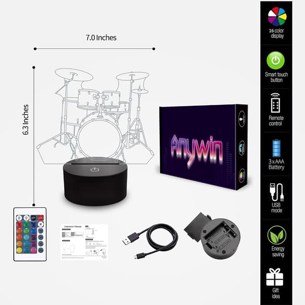 Sød Kattelampe 3D Illusion Natlys til Børn - med Smart Touch