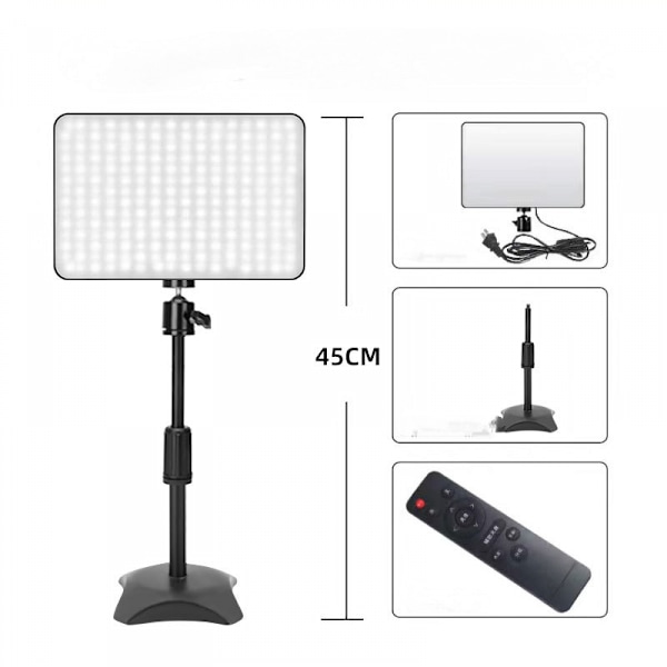 Fotografering Ljus Led Video Ljus 3000-5700k Dimbar Platt