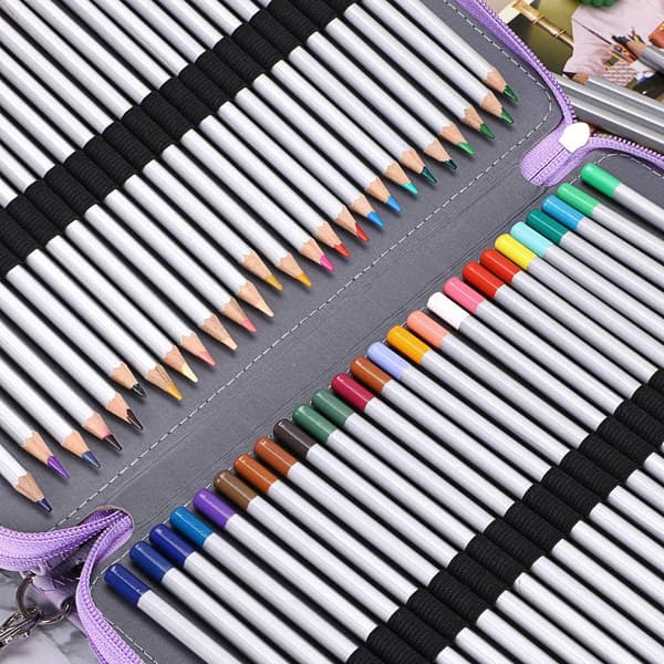 200 rum Farveblyant Organizer - Deluxe PU Læder Blyant B