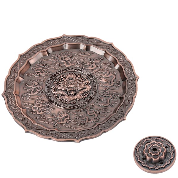 Ni Dragon Røkelse Plate Holder Brenner Stick Sink Legering Hjem Tilbedelse Dekorasjon