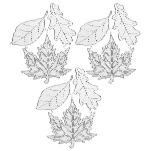 3 stk. DIY bladformet stanseform for scrapbooking, preging og karbonstål