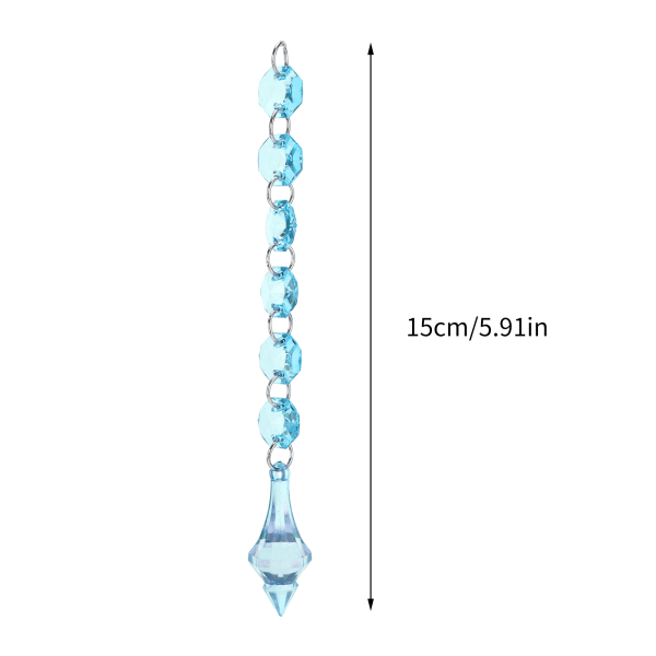 10 stk akryl anheng 15 cm lysdekorasjon for lysekroner skudd vindu juletre Blue