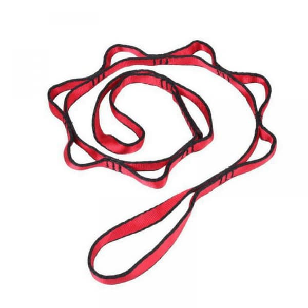Stretchband med 6 öglor, yogaremmar för stretching av sjukgymnastik, icke-elastisk hamstringsträckare
