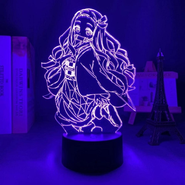 Anime Demon Slayer Nezuko Kamado-lampa Cool 3D Illusion Night