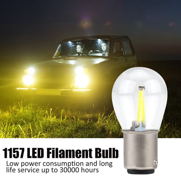 Par 1157 Glas Strobe COB LED Bil Blinkers Bakljus Bromsljus Vit Ljus