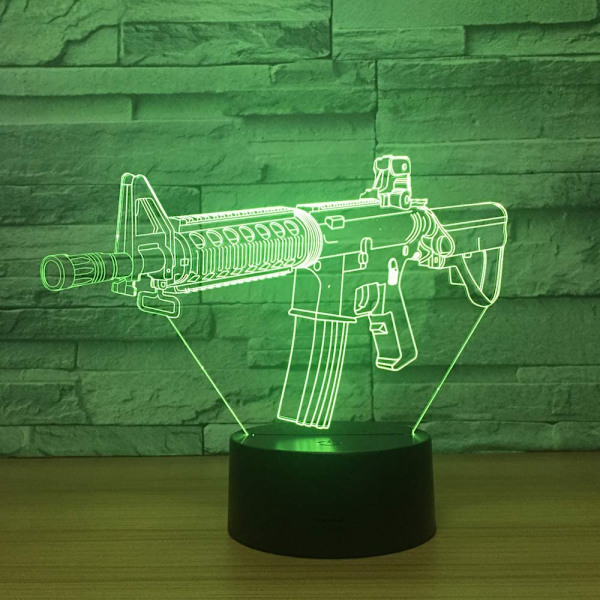 3D LED Pistol Optisk Illusion Sensor Natlampe med Smart