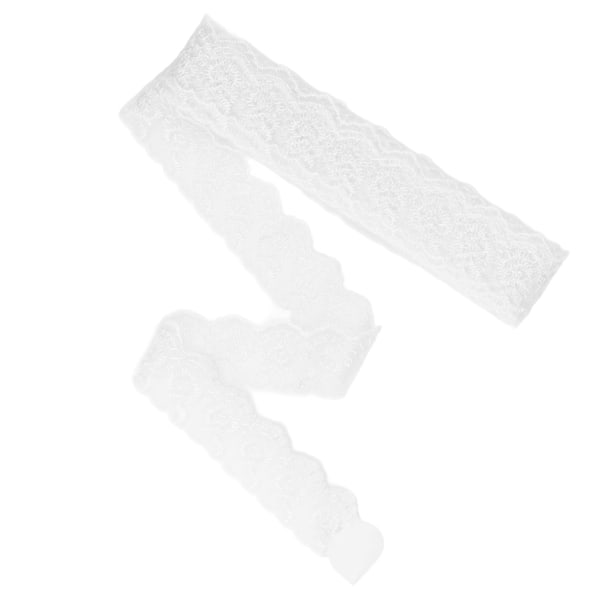 Spetsband 10 meter mjuk elastisk spets tyg för sömnad kläder bröllop fest dekoration presentinslagning vit