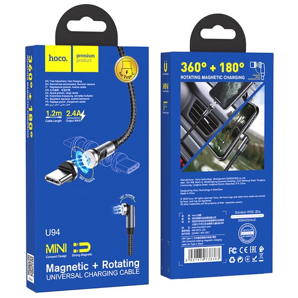 hoco. U94 universal roterende magnetisk ladekabel egnet