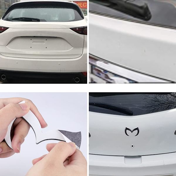 För Mazda Svart Sportig Metall Ond 'M' Bakre Bagagelucka Emblem Dekal Emblem Blank 3 5 6