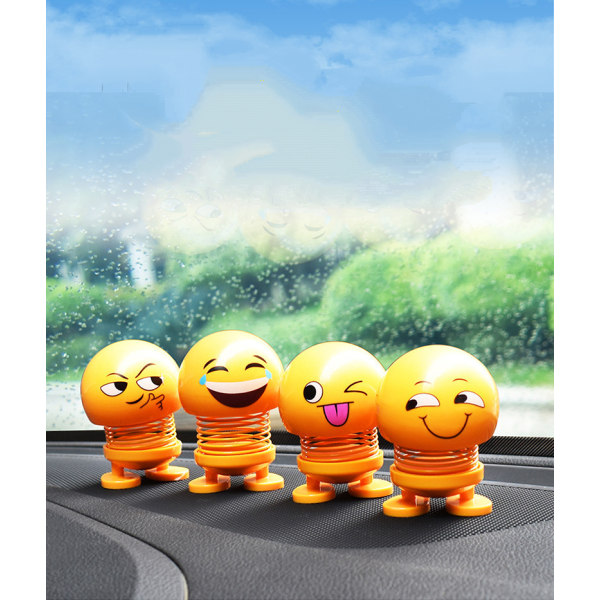 Bil emoticons pack fjäder smiley ansikte skaka huvud docka bil prydnader Minions（nummer 14）
