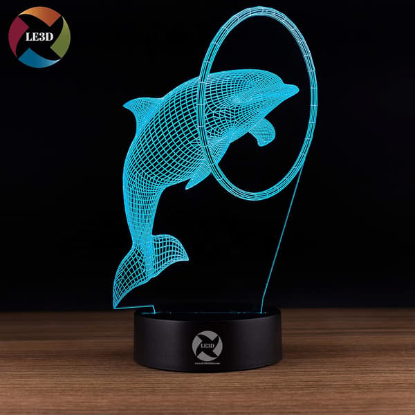 3D Optisk Illusions Natlampe - 7 LED Farveskiftende Lampe