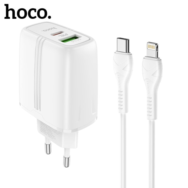 hoco. N11 Youneng dubbelport PD20W+QC3.0 laddare för iPhone12