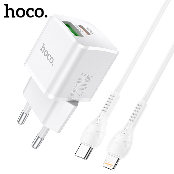 hoco. N20 Europeisk standard för iPhone PD20W+QC3.0 laddare c