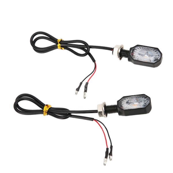 2 stk Universelle Motorsykkel Blinklys 12V Styrelys Mini Oval Lampe for ATV Scooter
