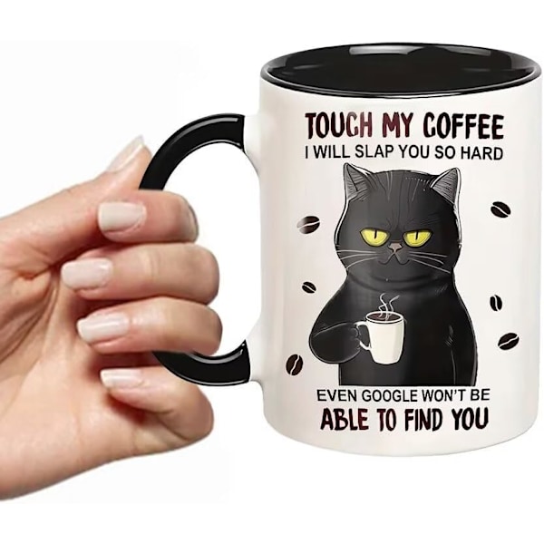 Grumpy Cat Kops, Rør Min Kaffe, Jeg Slår Dig Så Hårdt, Katteelsker Kaffe Kops 11oz, Sjove Katte Nyhed Gaver Til Kvinder Mænd, Personlig Keramik Kop Style 4