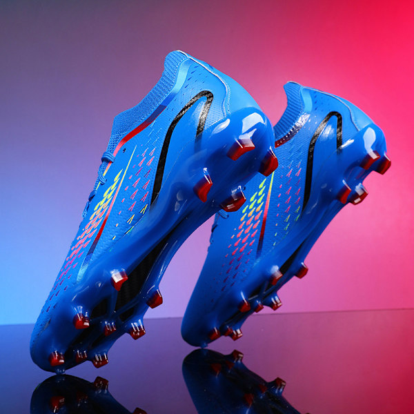 Miami Messi Jalkapallokengät Uudet Pitkät Piikit Miehille Naisille Sisä- Ja Ulkokenttien Jalkapallokengät Isoille Pojille AG/FG Blue 42