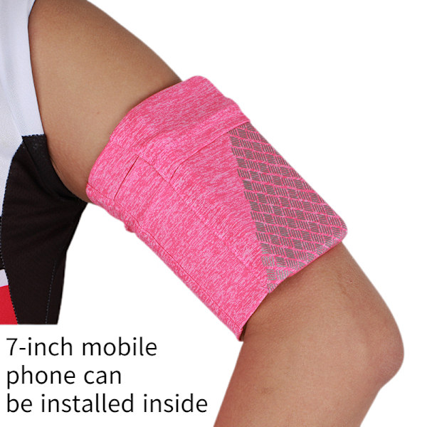 Universell sportarmband för alla mobiltelefoner. Telefonarmband för löpning, fitness och gymträning Passar telefoner upp till 7\" rosa garn M Pink yarn M