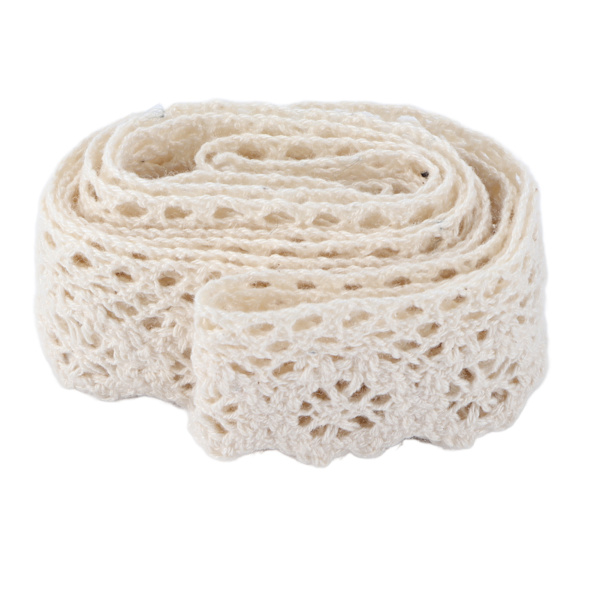 Blonderbånd Bomullstråd 20 Yards Dekorative Tilbehør for DIY Klær DekorasjonBeige