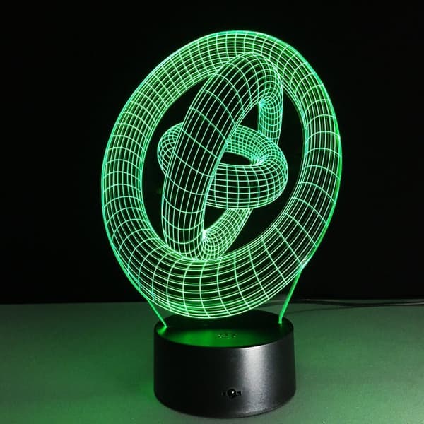 Kunstnerisk Abstraktion Moderne 3D USB Natlampe Farverig Colo