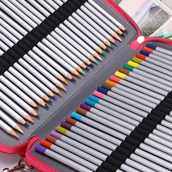 200 rum Farveblyant Organizer - Deluxe PU Læder Blyant C