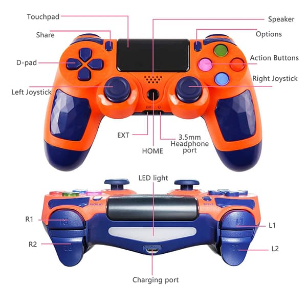 PS4-peliohjain PS4:lle, Bluetooth-langaton peliohjain Comp Yellow