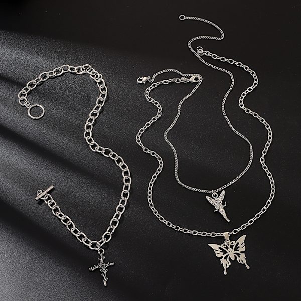 Flerskiktat chunky kedja choker växel halsband boho smycken se