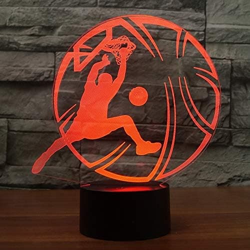 3D Basketboll Nattljus Bordsskiva Optisk Illusion Lampor
