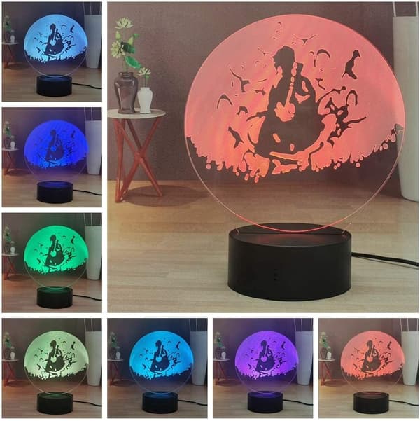 Naruto Kakashi Uchiha Sasuke 3D Illusjon Nattlys Lampe Sm