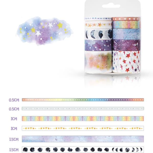 10 stk. søde og dejlige Washi Tape sæt til studerende og DIY-album (stjerner)