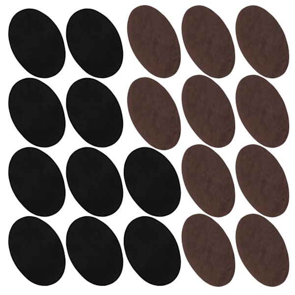 10 Par Iron-on-lappar Flockad Lim Oval Ärm Armbåge Knä Tyg Reparation DIY Dekoration (5 Par Svart 5 Par Kaffe)
