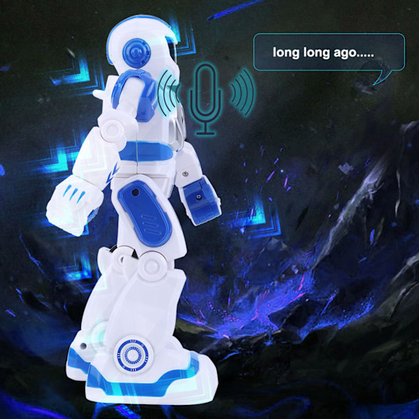 Kid Fjernkontroll Intelligent Robot Gest Sensor Sang Dansende Pedagogisk Leker Blue