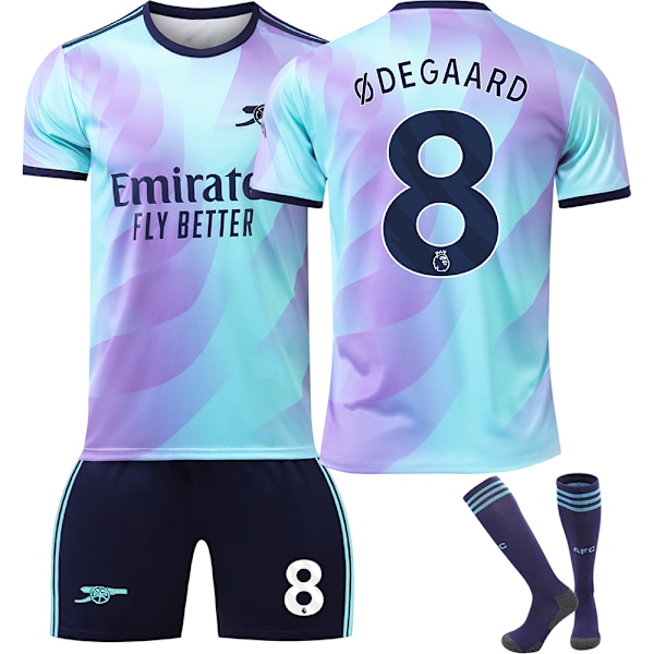 Fotbollströja Set, Arsenal NO.8 Ødegaard Fotbollströja för Pojkar Flickor, Andningsbar Snabbtorkande Fotbollskostym 28