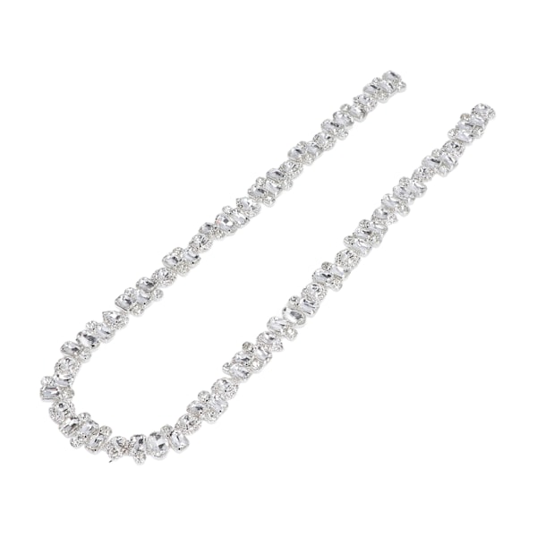 Rhinestone Trim 1 Yard Farveægte Slidstærk Tyk Iøjnefaldende Bred Anvendelse Rhinestone Applikation Hvid