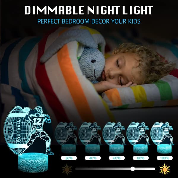 Fodbold 3D Illusion Lampe Natlys Fodboldgaver til mænd