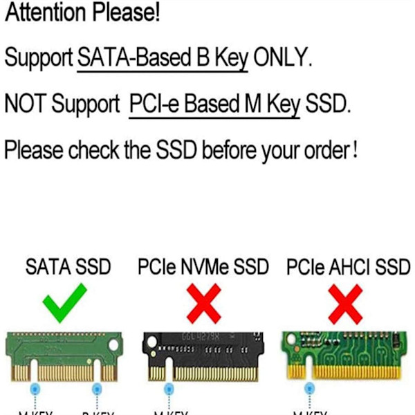 M.2 NGFF SATA SSD-adapterkort för uppgradering av 2012 års MacBook AIR A1465 A1466