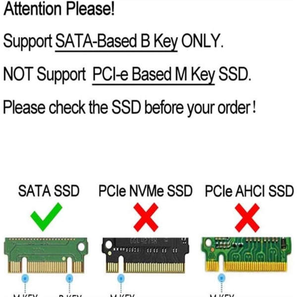 M.2 NGFF SATA SSD-adapterkort til opgradering af 2012 MacBook AIR A1465 A1466