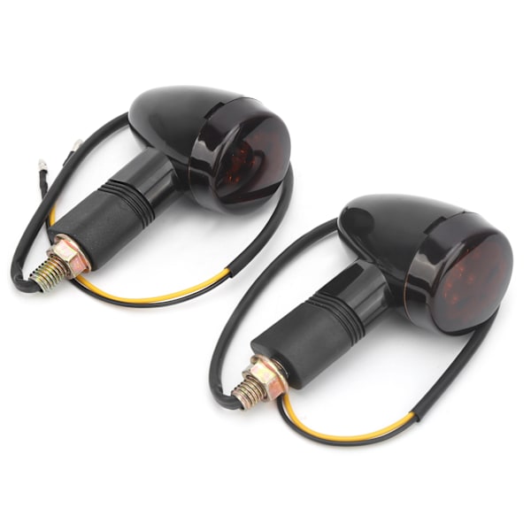 2 stk Universelle Motorcykel Blinklys Gul Lys Høj Synlighed 12V 10mm/0.4in Gevind Sort
