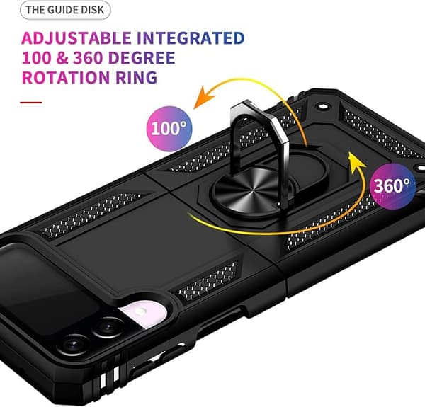 Kompatibel med Samsung Galaxy Z Flip 3 Case, [Militær Gra