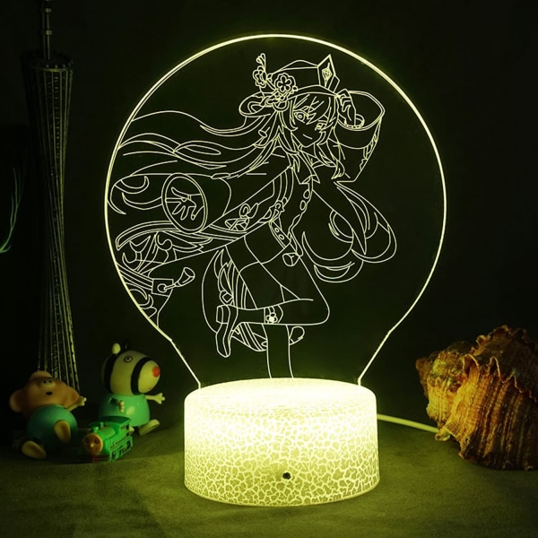 Night Lights Keqing Figure Anime Game 3D LED Table Lamp for Bedroom Decor Led Light