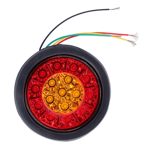 12-24V 16LED Rund Baglygte Rød Gul Lysfarve Blinklys til Trailer Lastbiler Caravan RV