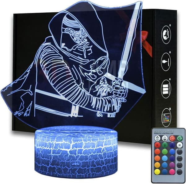 3D Illusjon Star Wars Nattlys, 7 Fargeendrende Dekorlampe