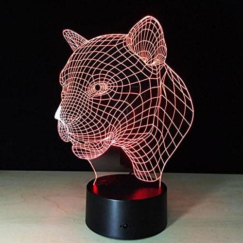 Cheetah Leopard 3D Lys Deco LED Bordlampe USB Opladning Senge