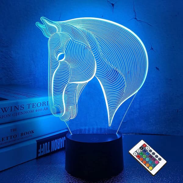 3D Illusjonsnattlampe for barn 3D LED-lamper Berøring og fjernkontroll