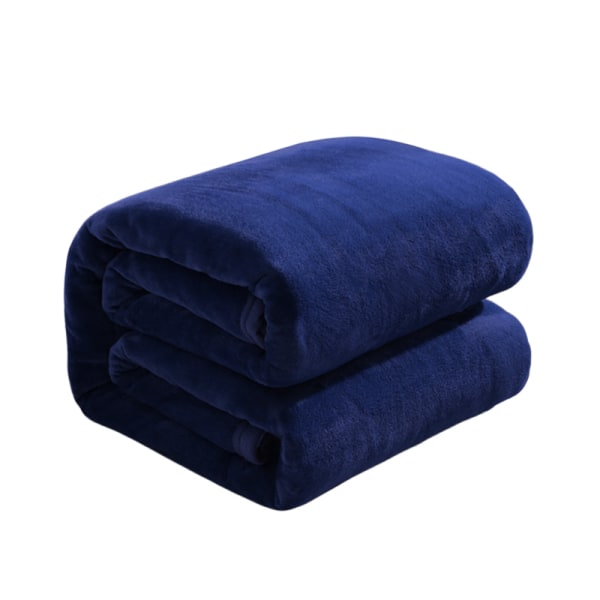 Blød fleece tæppe super blødt hyggeligt sengetæppe dark blue 200*230 cm