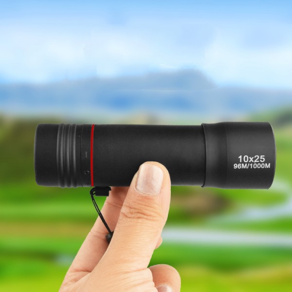 Bærbar monokular, robust 10x25 monokular, monokulær teleskop