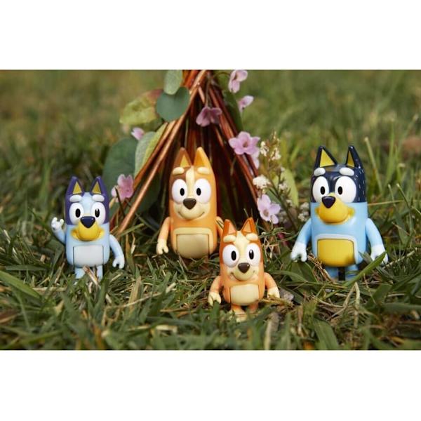 Bluey Figur 4-pack - Familjepaket, Söta Cartoon Minifigurer Dockor Julsemesterpresenter, Överraskande Jul- och födelsedagspresenter för barn pojkar flickor