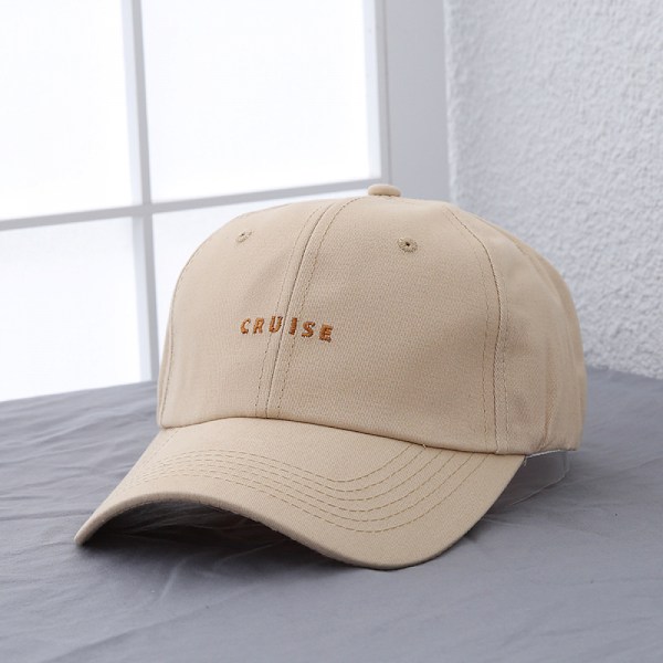Brev broderad hatt justerbar basebollkeps Khaki