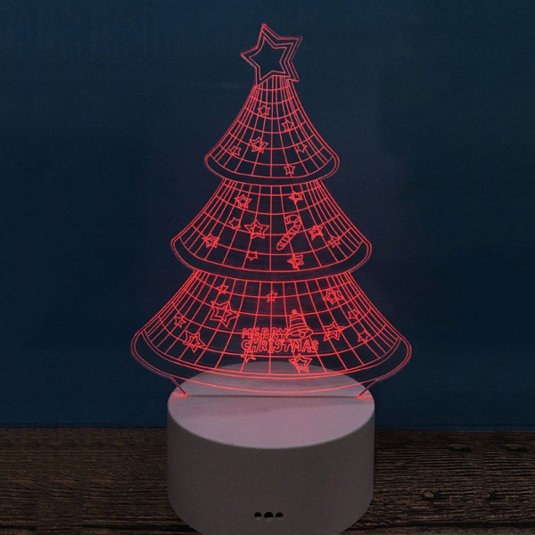 Christmas Tree 3D Night Light USB Illusion Lamp Re